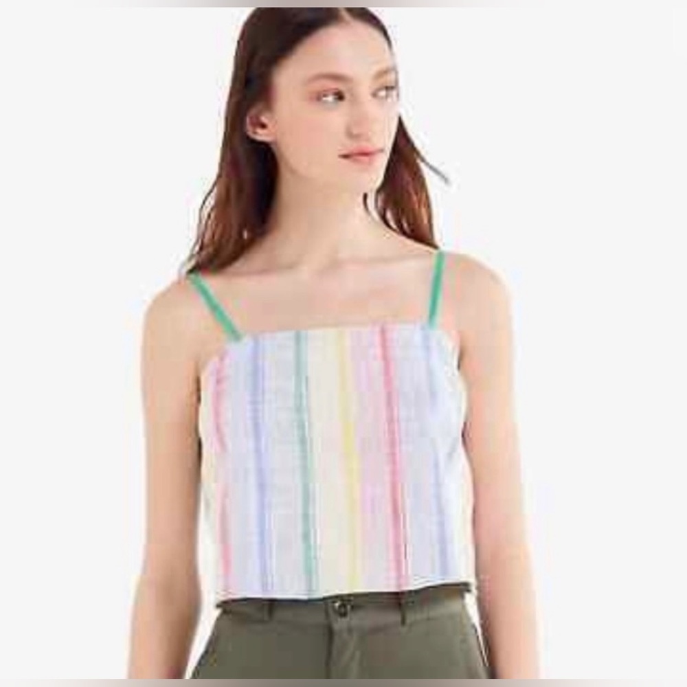 Rainbow Urban Outfitters XS cropped linen tank